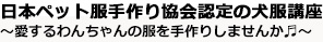 日本ペット服手作り協会認定の犬服講座