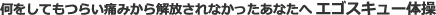 何をしてもつらい痛みから解放されなかったあなたへ
エゴスキュー体操